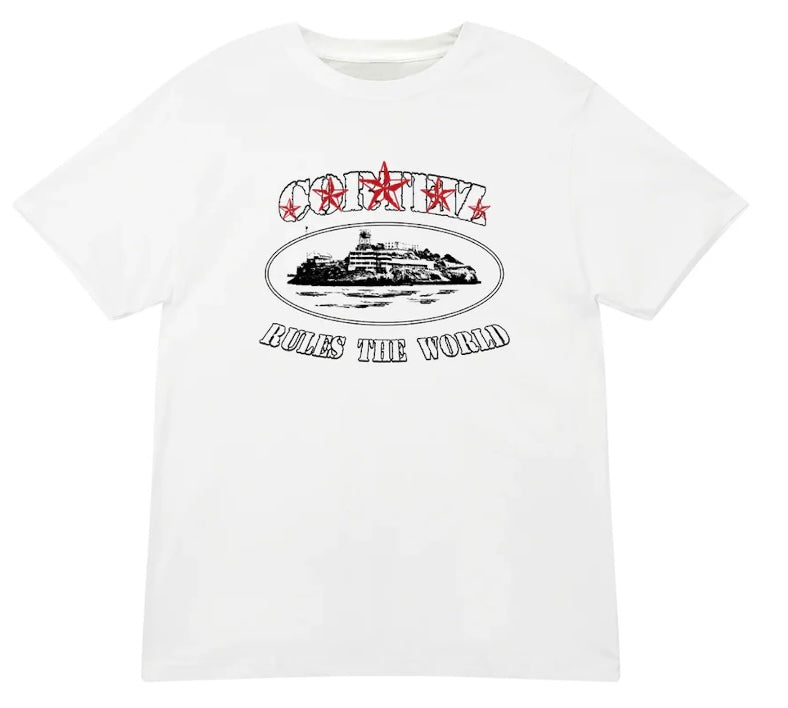 Camiseta Corteiz Alcatraz Blanca